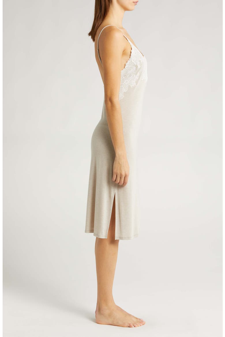 Luxe Shangri-La Nightgown, Alternate, color, CASHMERE W/ IVORY