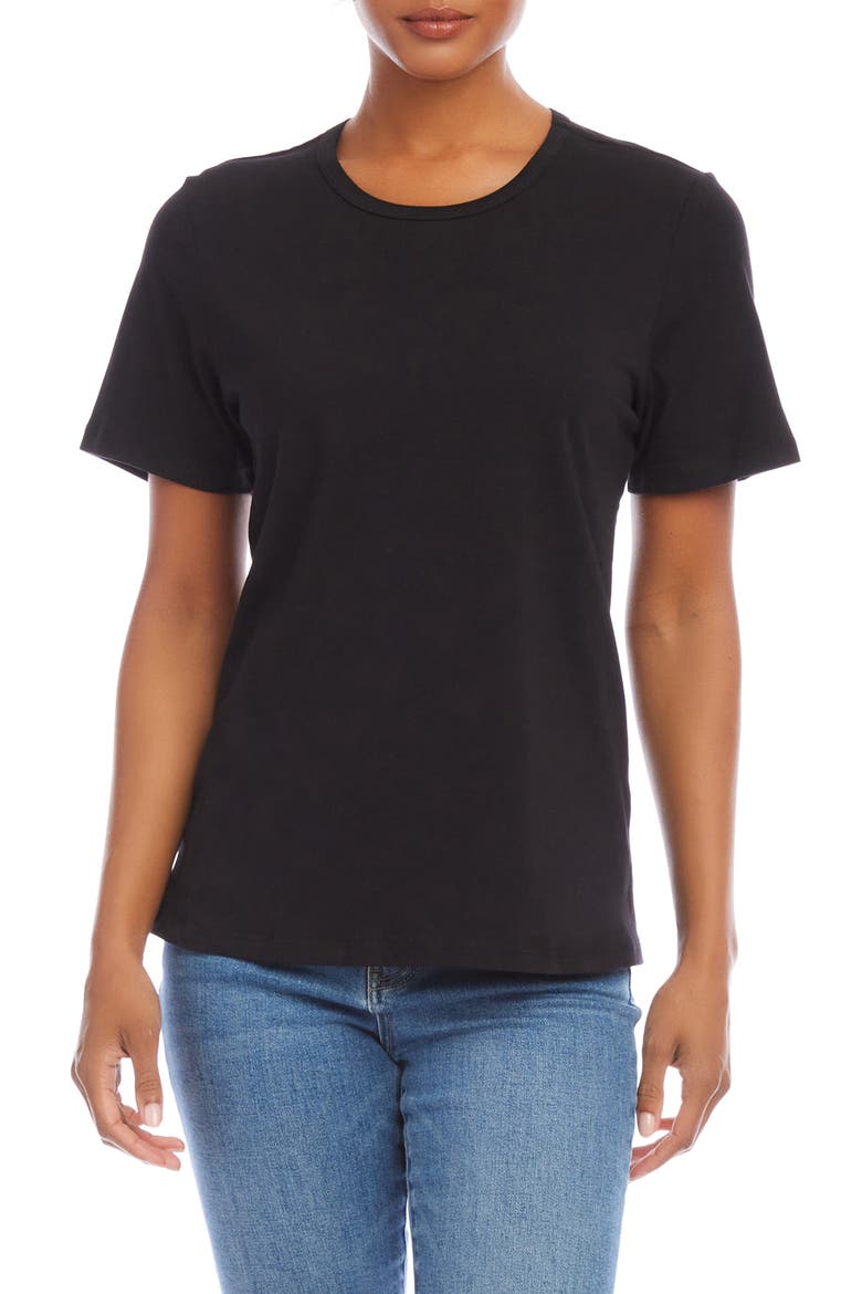 Stretch Cotton T-Shirt, Main, color, BLACK