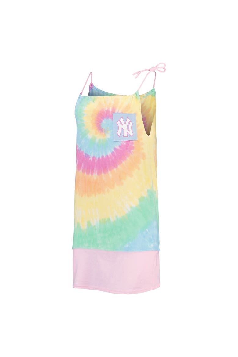 Women's Refried Apparel New York Yankees Tie-Dye Tank Dress, Alternate, color, White