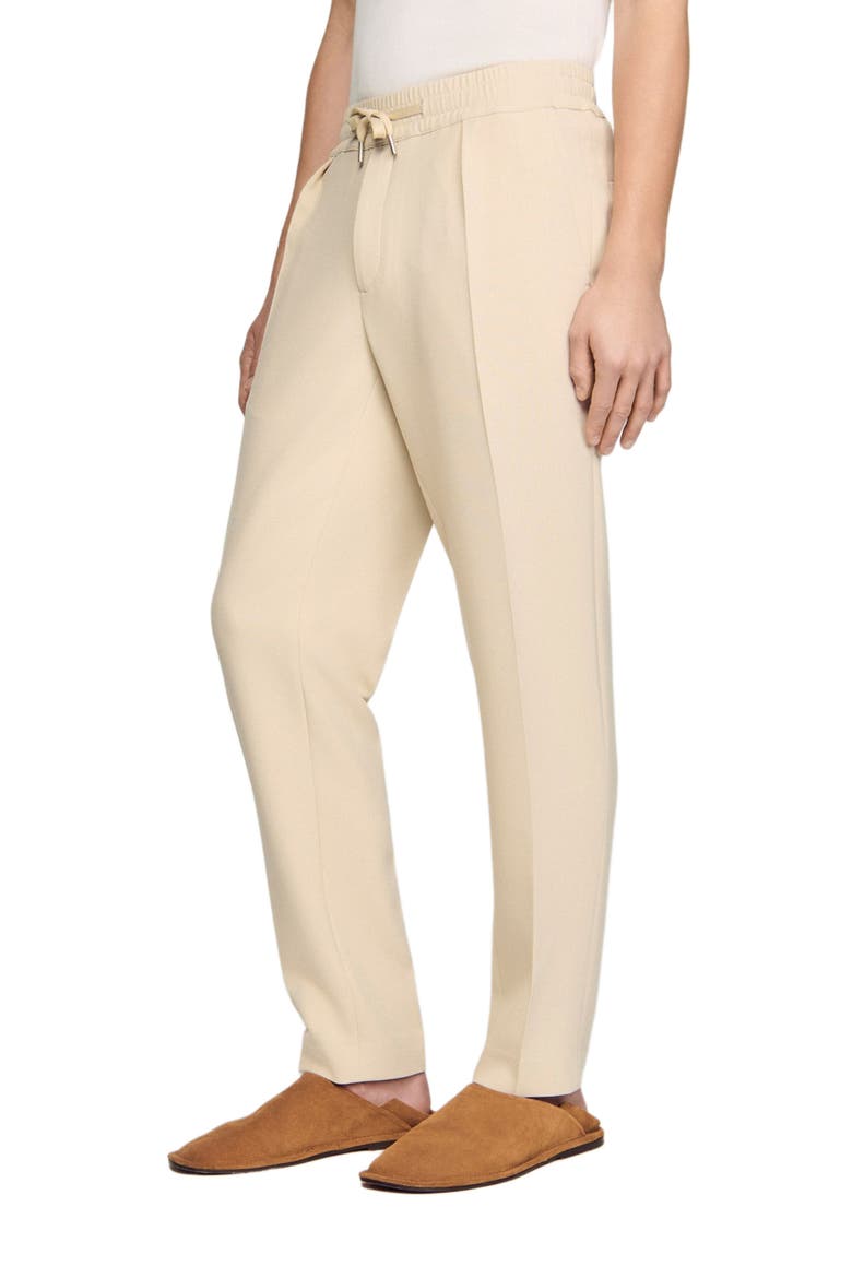 Elasticated straight-leg trousers, Alternate, color, Oats