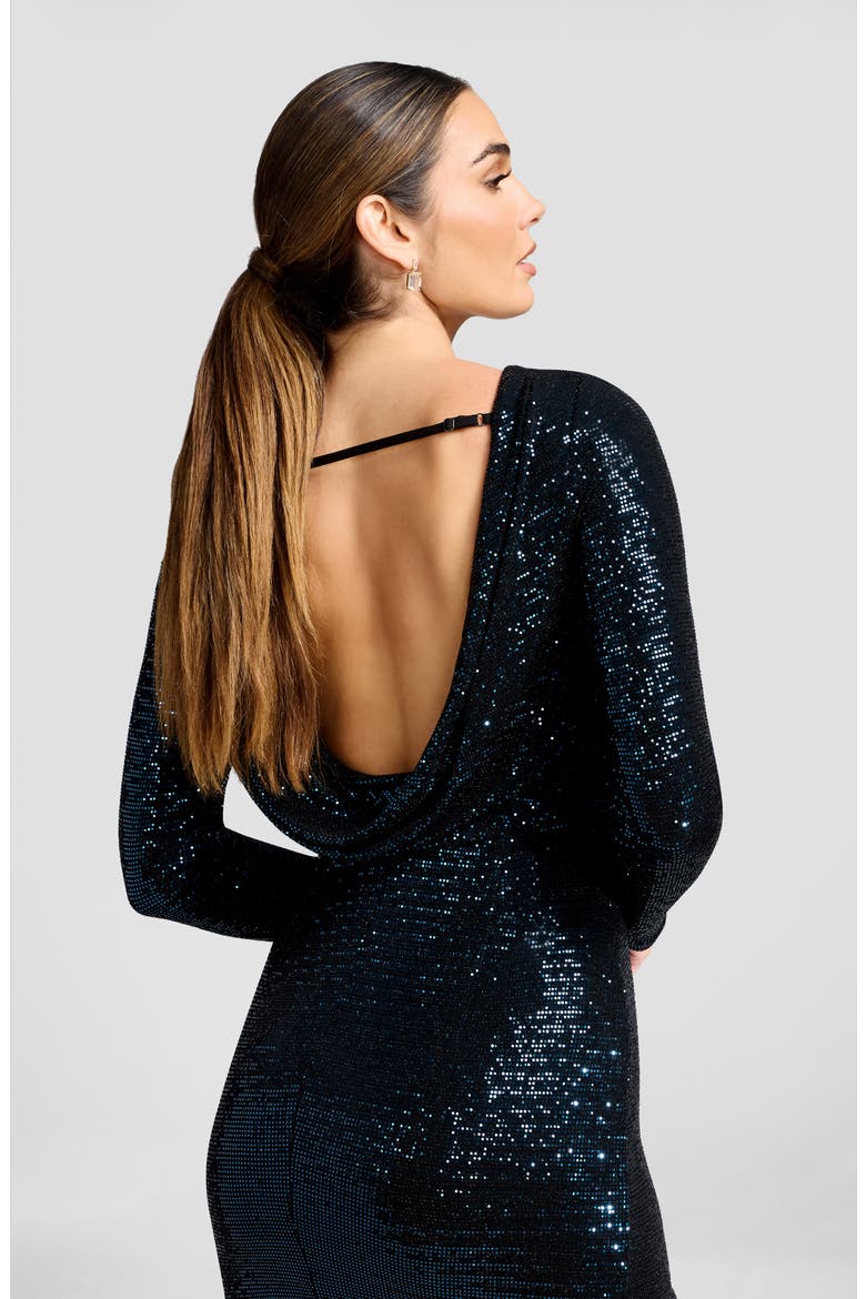 Jessalyn Sequin Long Sleeve Cocktail Minidress, Alternate, color, NAVY MULTI