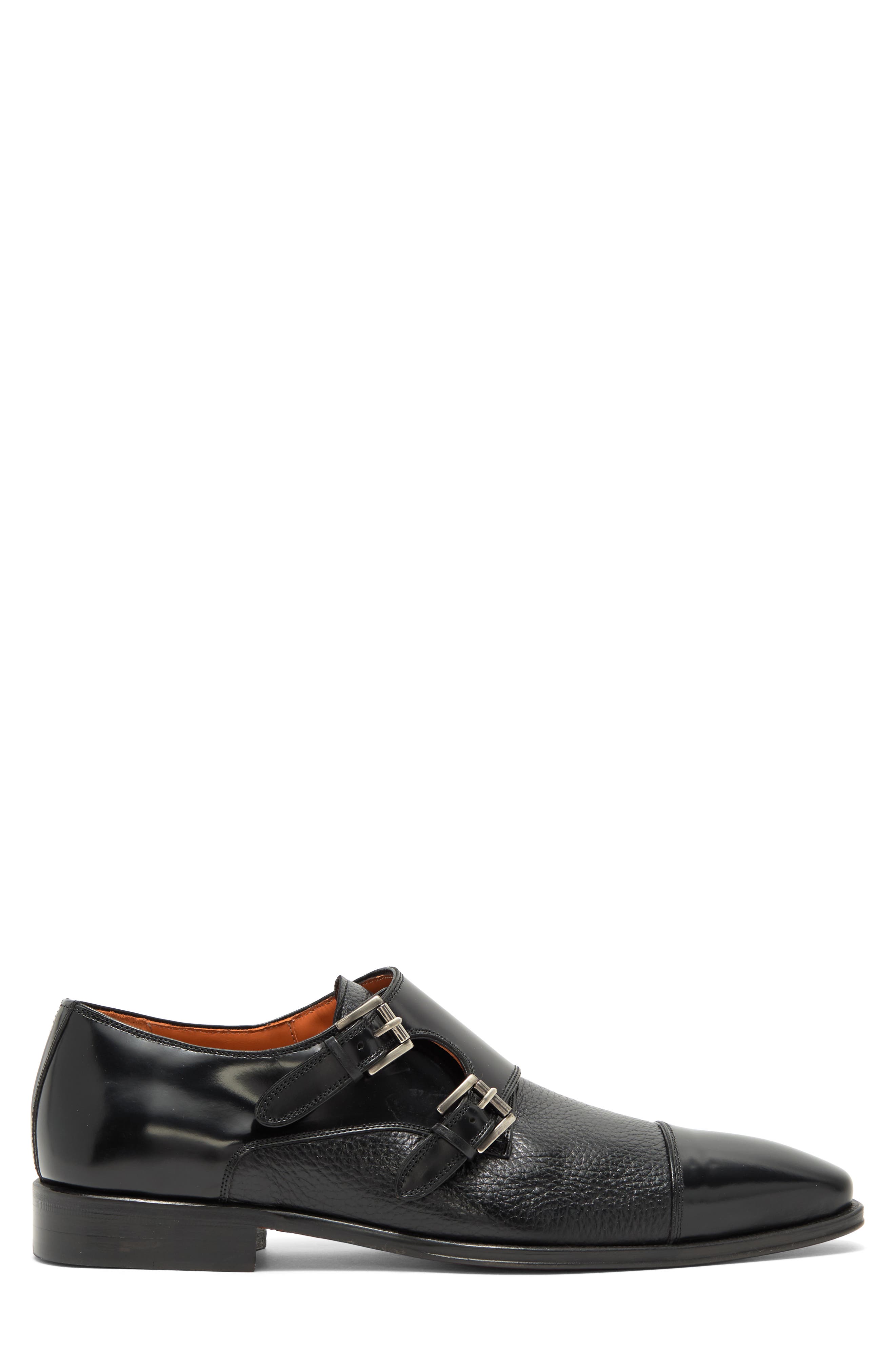 Mezlan Leather Double Monk Strap Shoe, Alternate, color, 