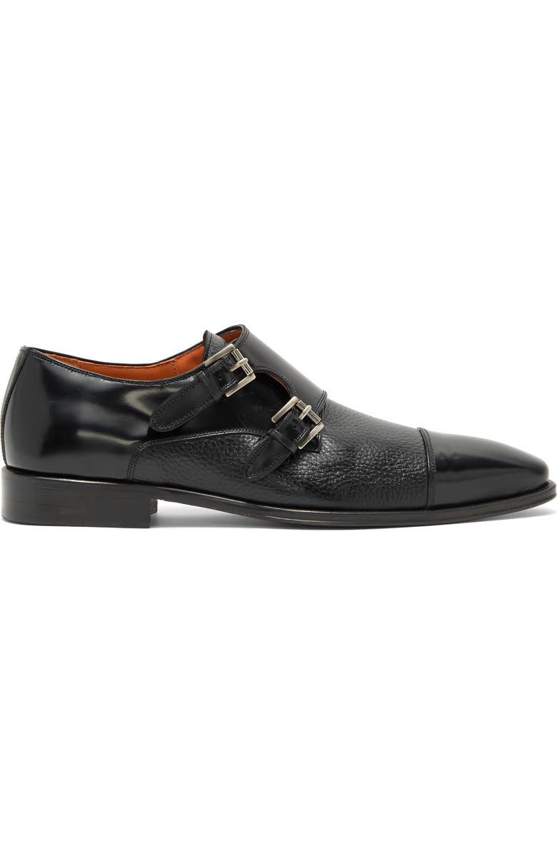 Mezlan Leather Double Monk Strap Shoe, Alternate, color,