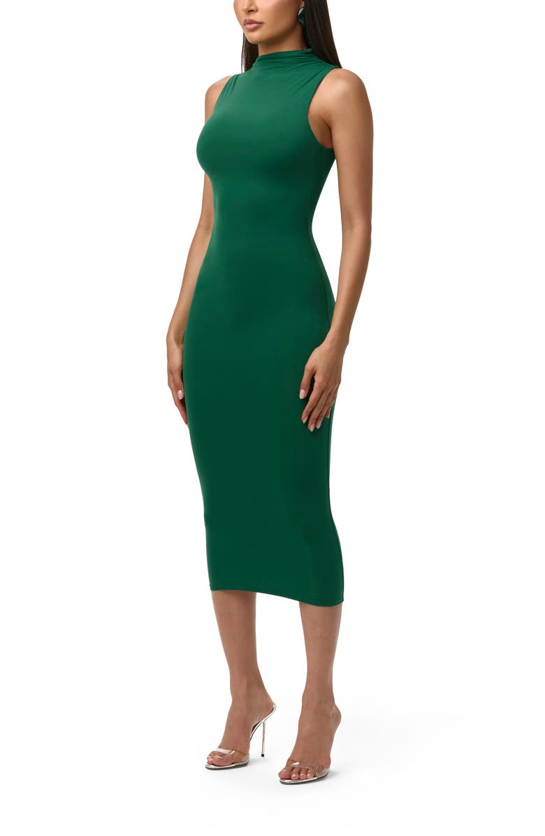 Naked Wardrobe Sleeveless Midi Dress, Alternate, color, Jungle Green