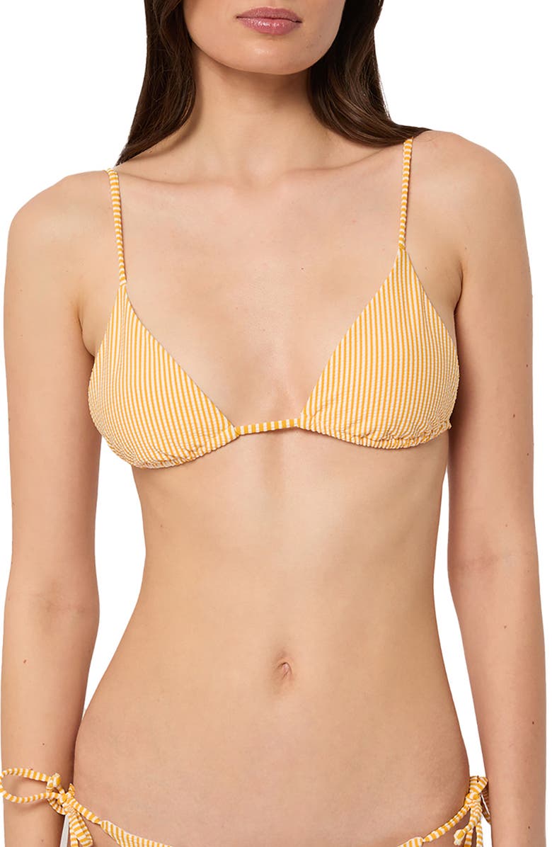 Onia Alexa Stripe Triangle Bikini Top, Main, color,