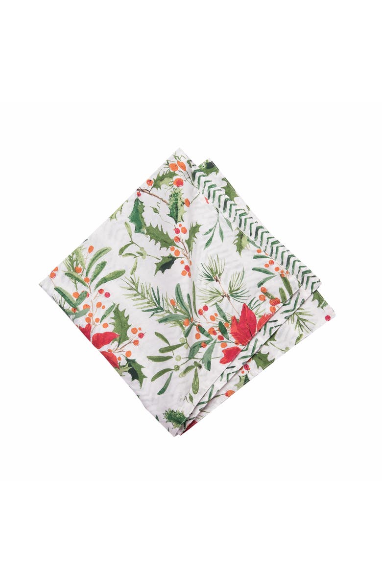 C&F Home Silvia Poinsettia Napkin Set of 6, Alternate, color, Green