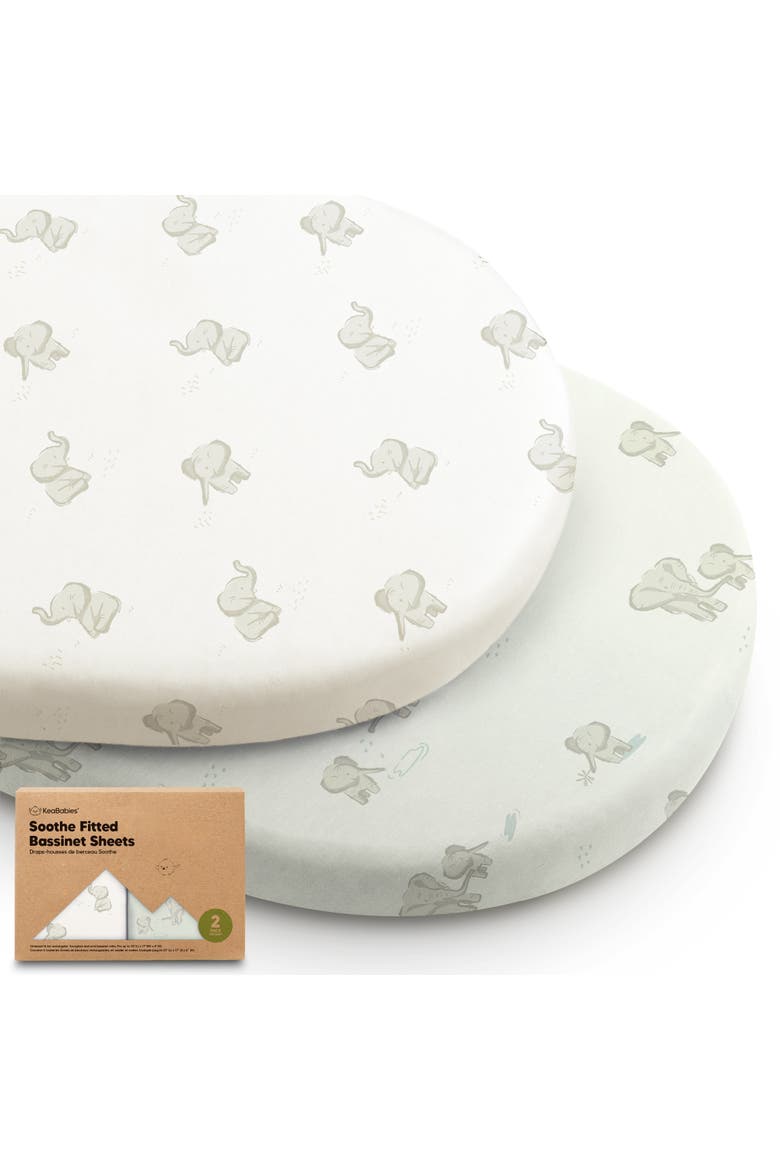 2-Pack Soothe Fitted Bassinet Sheets, Main, color, Elly
