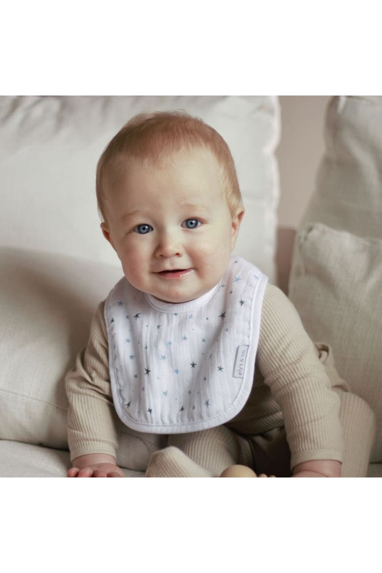 Muslin Terry Bib 3 Pack, Alternate, color, Blue Stars