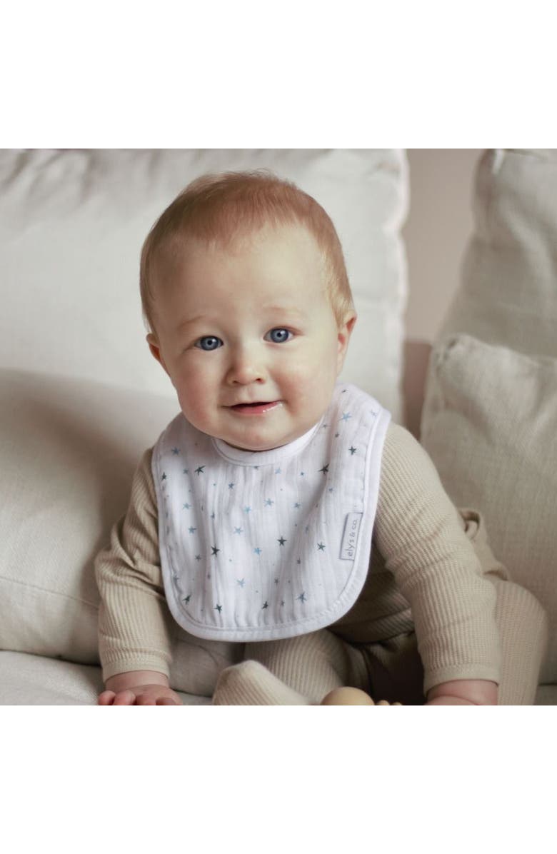 Ely's & Co. Muslin Terry Bib 3 Pack, Alternate, color, Blue Stars