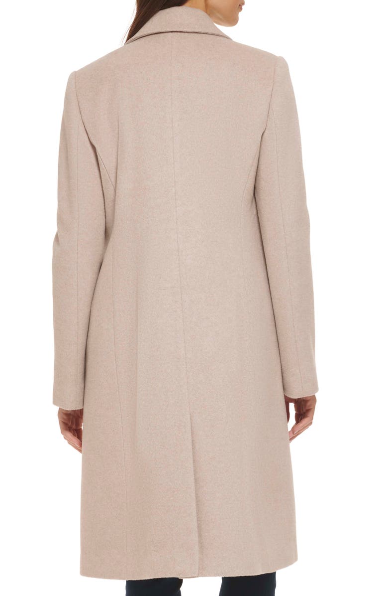 Cole Haan Signature Asymmetric Slick Wool Blend Coat, Alternate, color, Beige