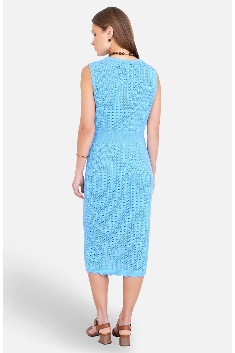 Cotton Scallop Crochet Knitted Dress, Alternate, color, Blue