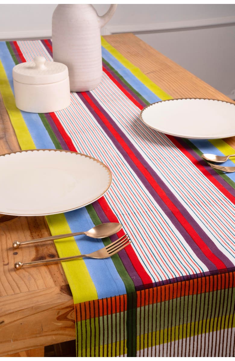 Inner Child Modernist Striped Tablerunner, Alternate, color, Multicolor