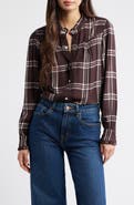 Rails Alanna Ruffle Plaid Snap-Up Shirt