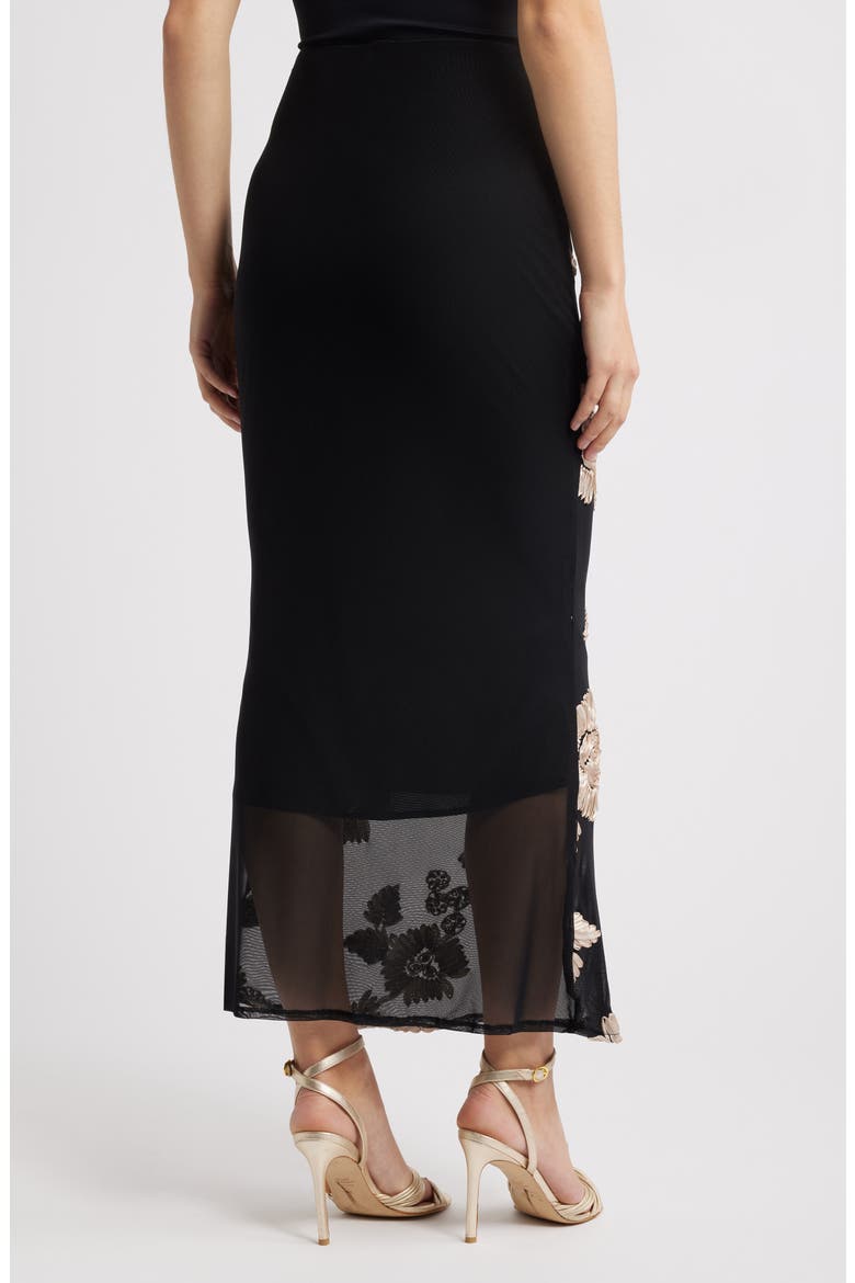 Vivica Floral Soutache Skirt, Alternate, color, BLACK