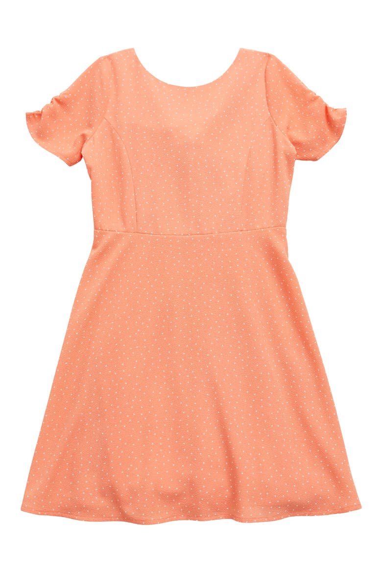 Kids' Pebble Polka Dot Princess Seam Dress, Main, color, CORAL