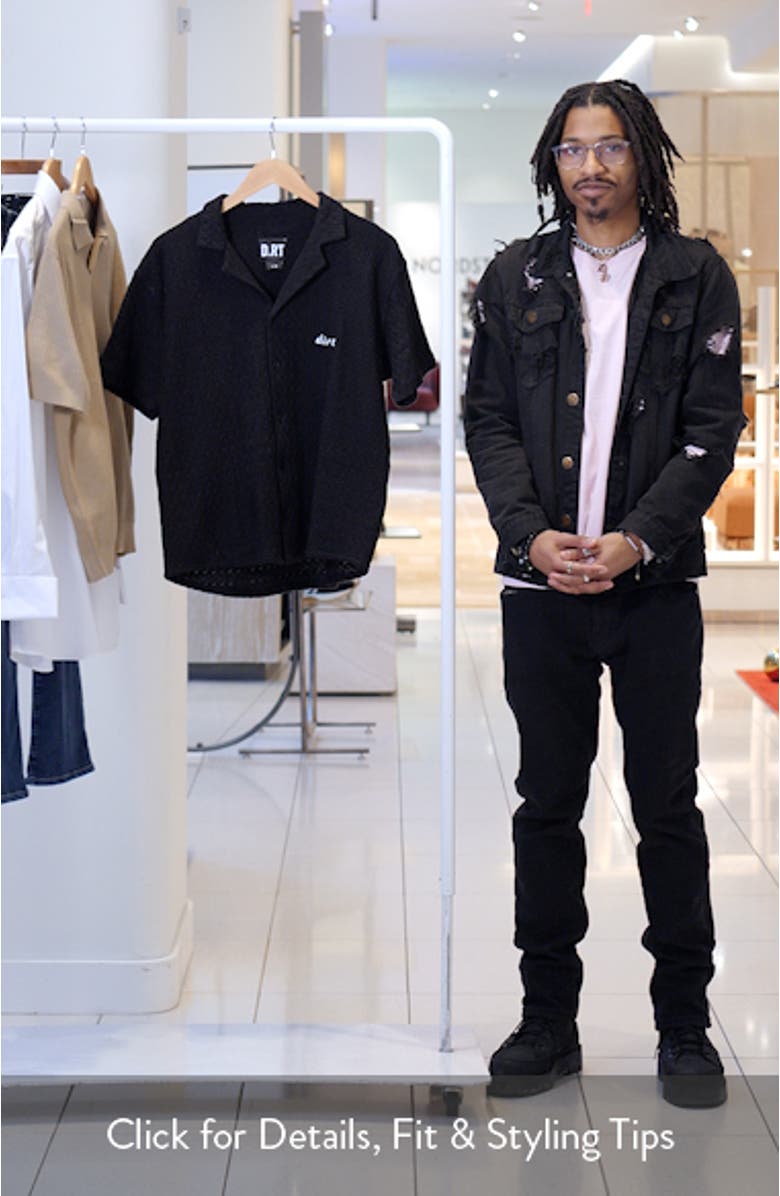 Vacay Black Cotton Camp Shirt, sales video thumbnail