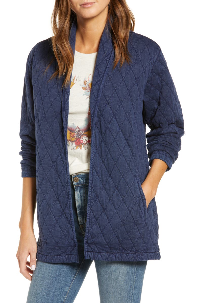 Lucky Brand Quilted Long Jacket, Main, color,