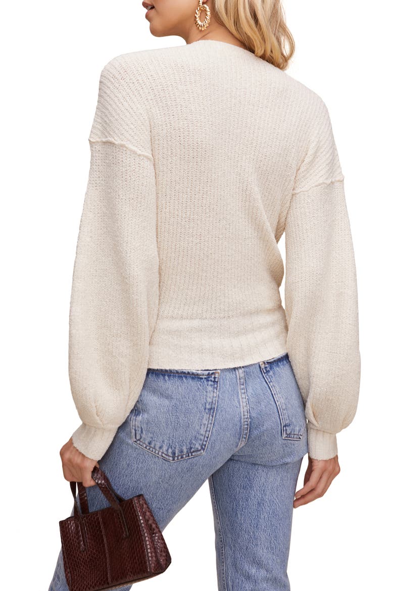 Surplice Sweater, Alternate, color, CREAM