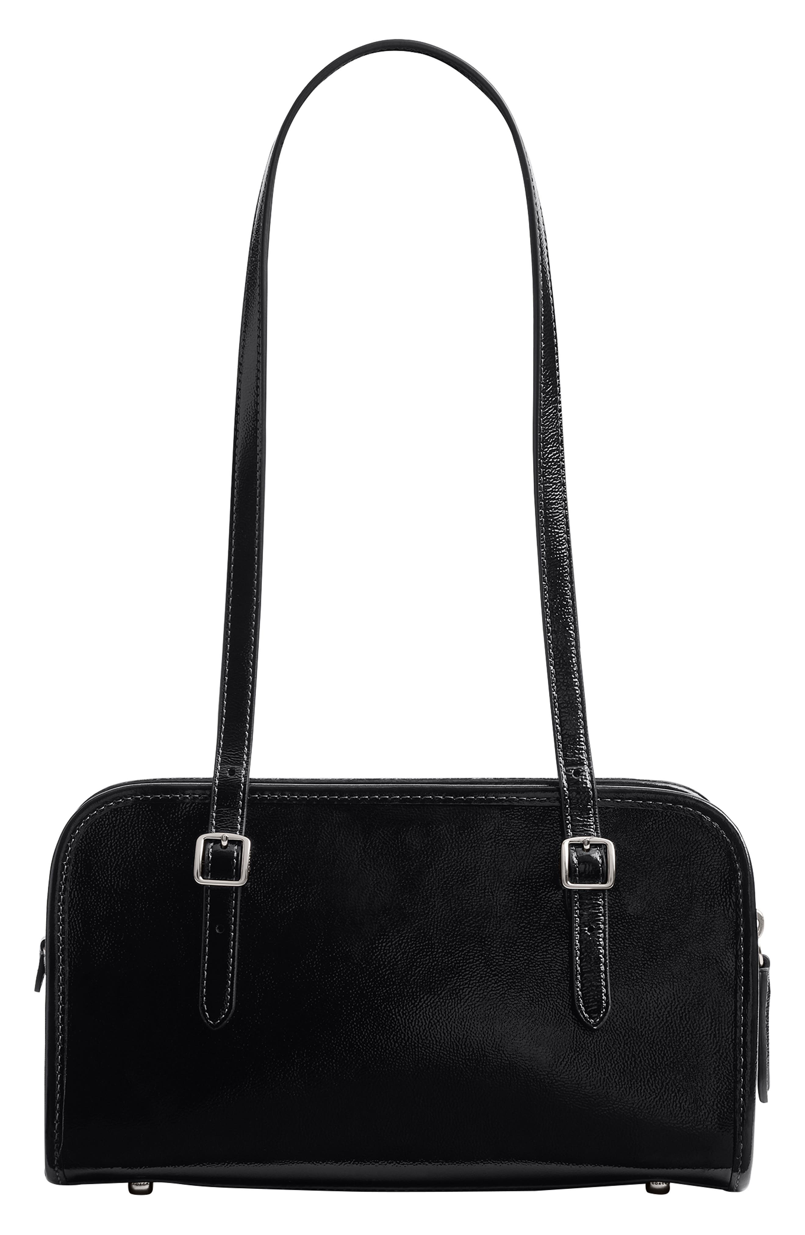 COACH The Coach Originals Crinkle Patent Leather Swing Zip Satchel, Alternate, color, 