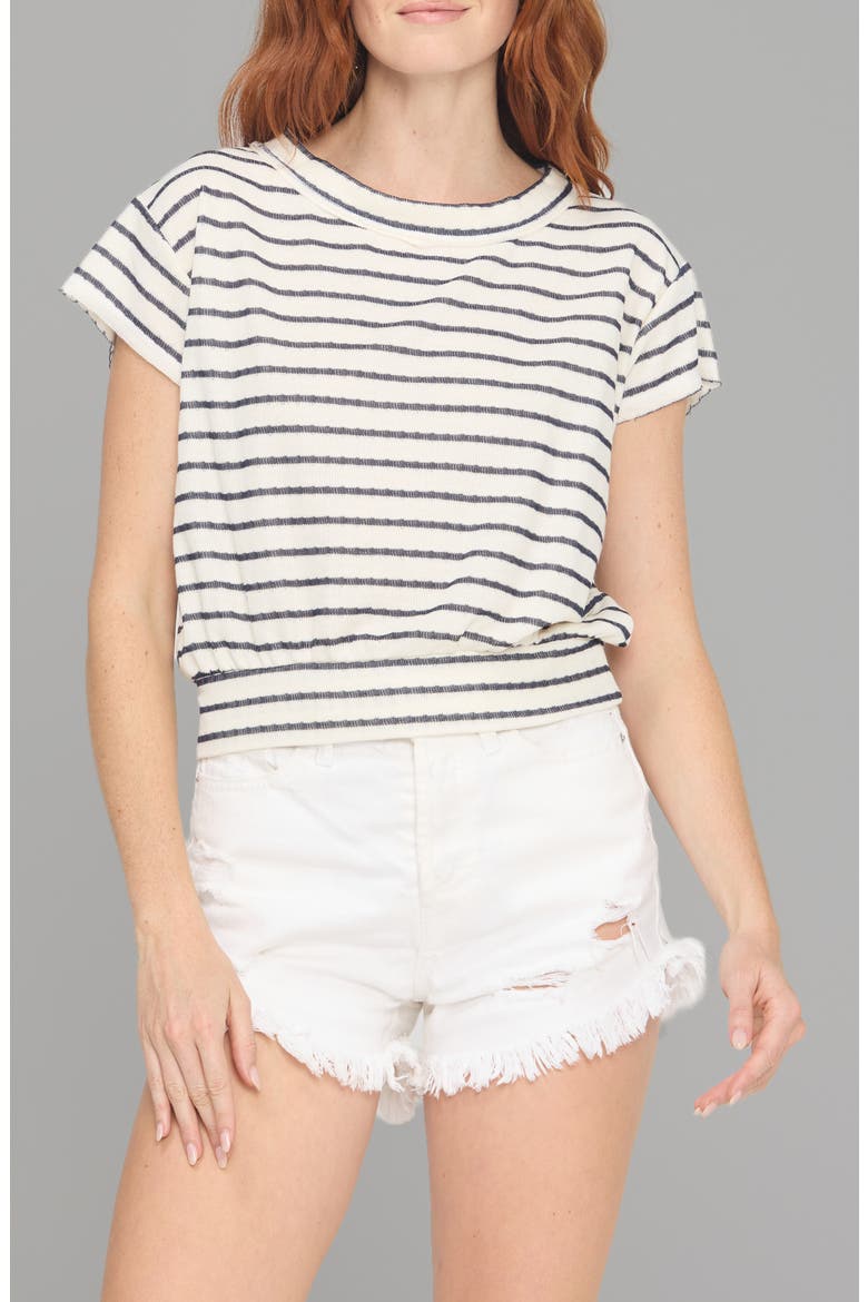 Osper Textured Stripe Top, Main, color, IVORYNAVY