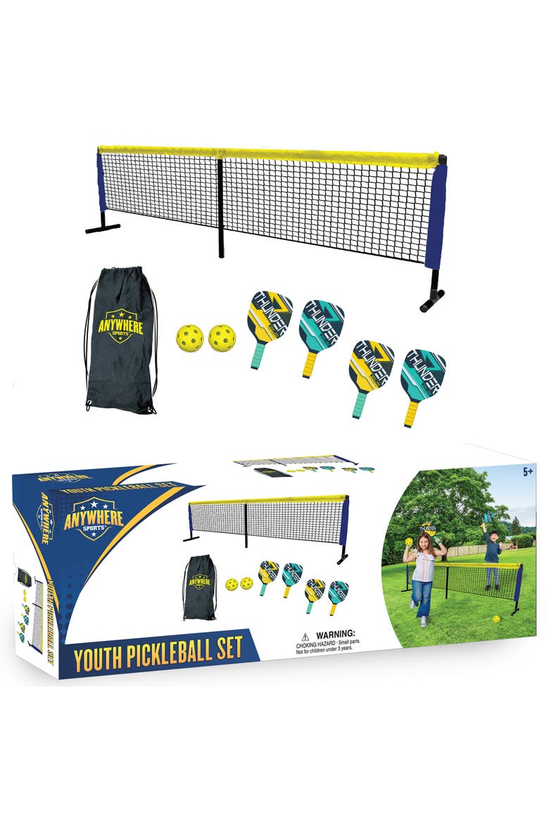 Youth Pickleball Set 8Pc Ultimate Game Play Kit, 8', Main, color, Multicolored