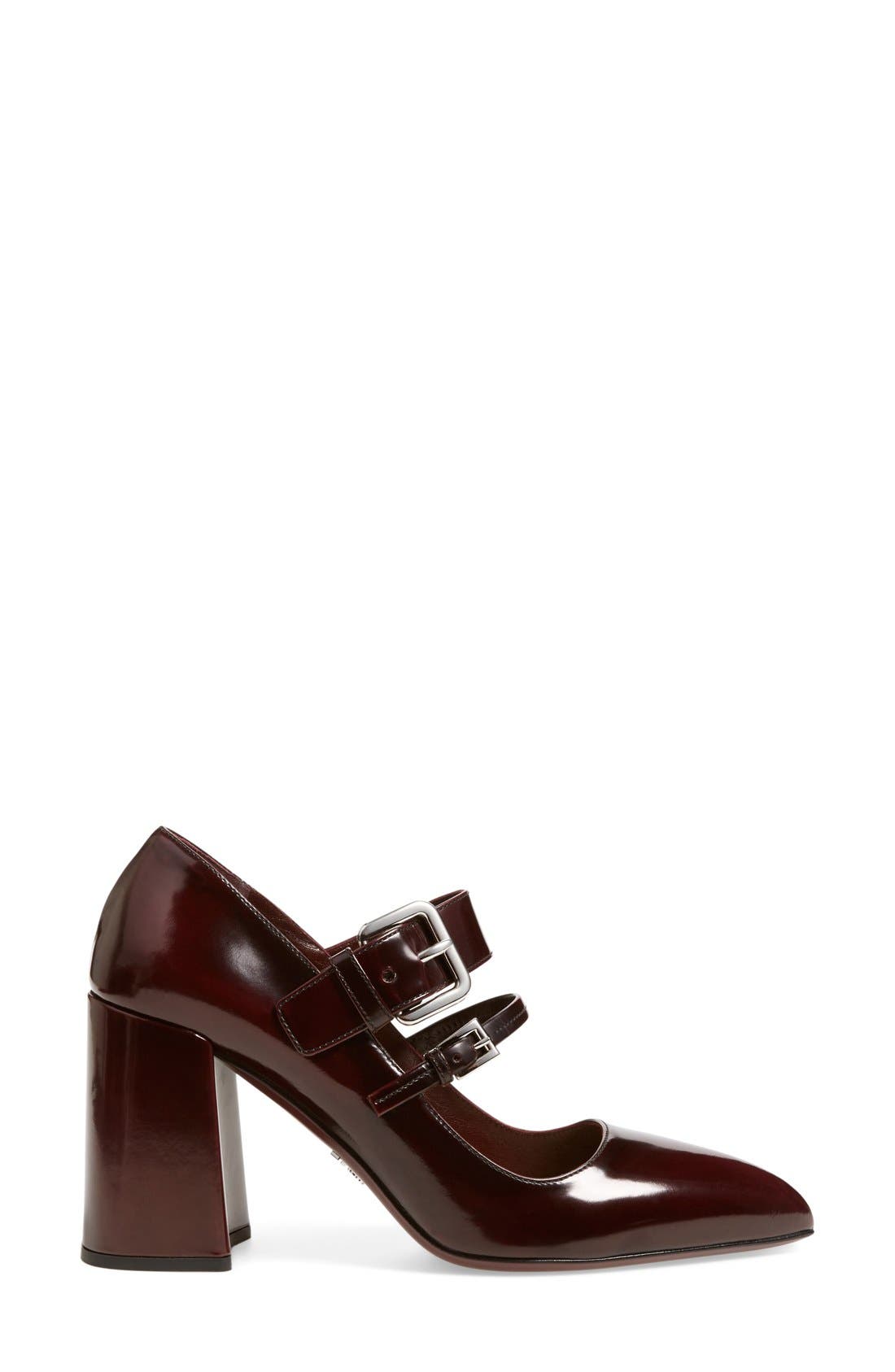 Prada Block Heel Pointy Toe Pump, Alternate, color, 