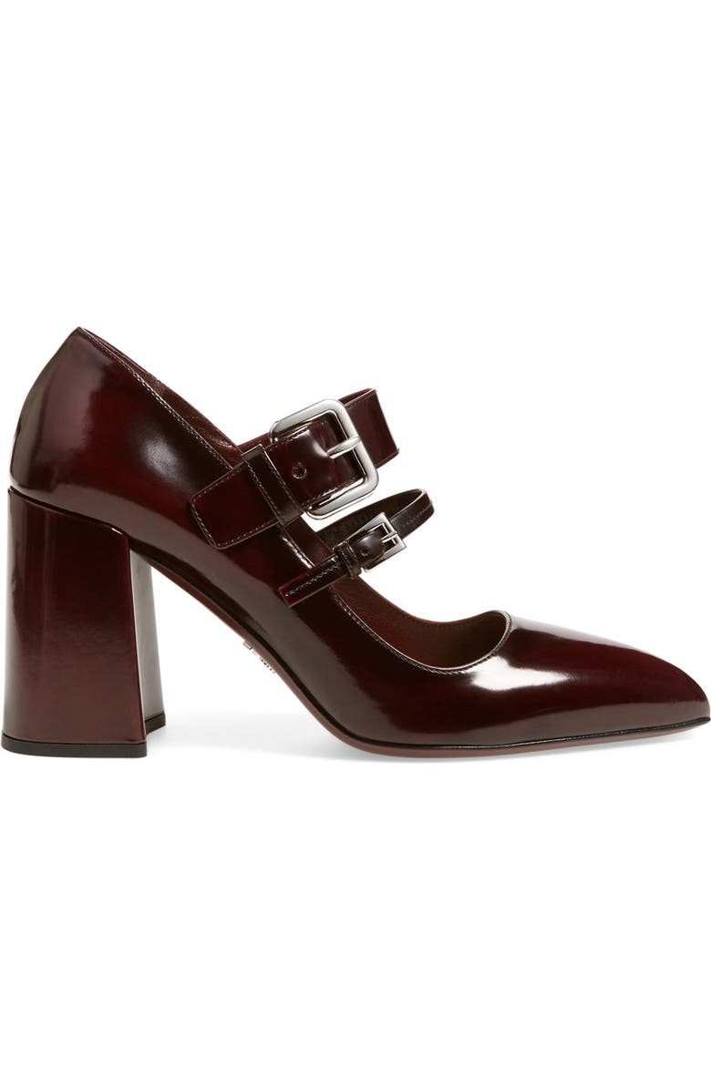 Prada Block Heel Pointy Toe Pump, Alternate, color,