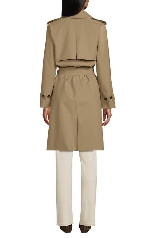 Lands' End Squall Waterproof Modern Trench Coat In Desert Tan