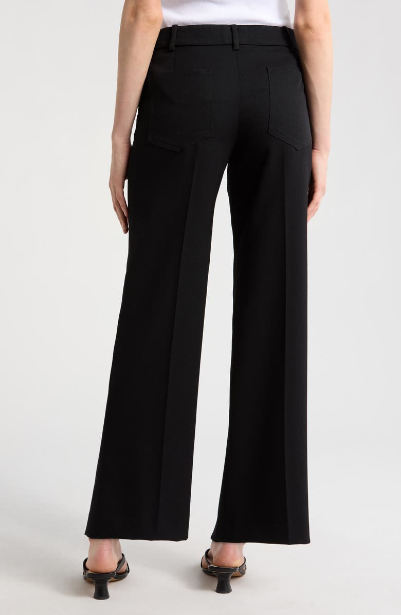 Nili Lotan Enya Wide Leg Wool Pants, Alternate, color, Black
