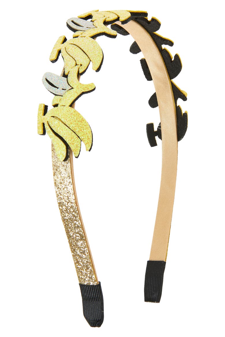 Kids' Banana Glitter Headband, Main, color, YELLOW