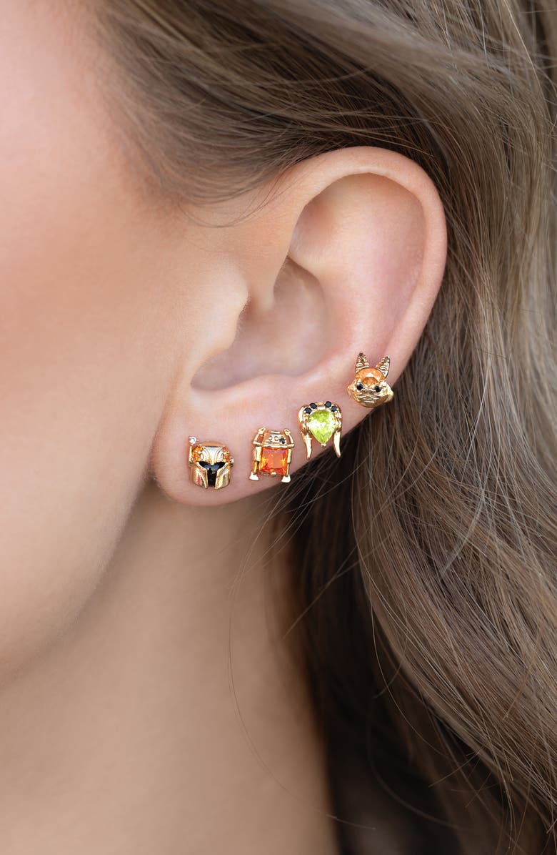 Girls Crew Star Wars<sup>™</sup> Ahsoka Rebel Crew Set of 4 Single Stud Earrings, Alternate, color, Gold