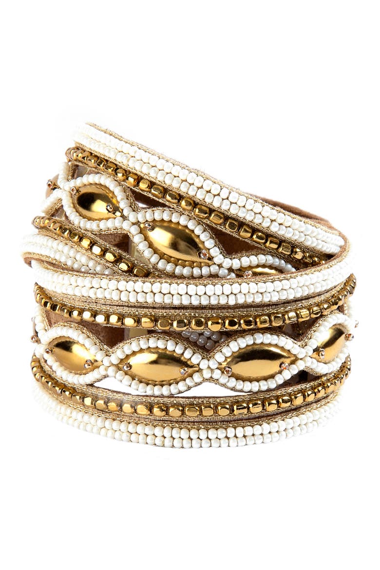 Izna Wrap Bracelet, Main, color, IVORY