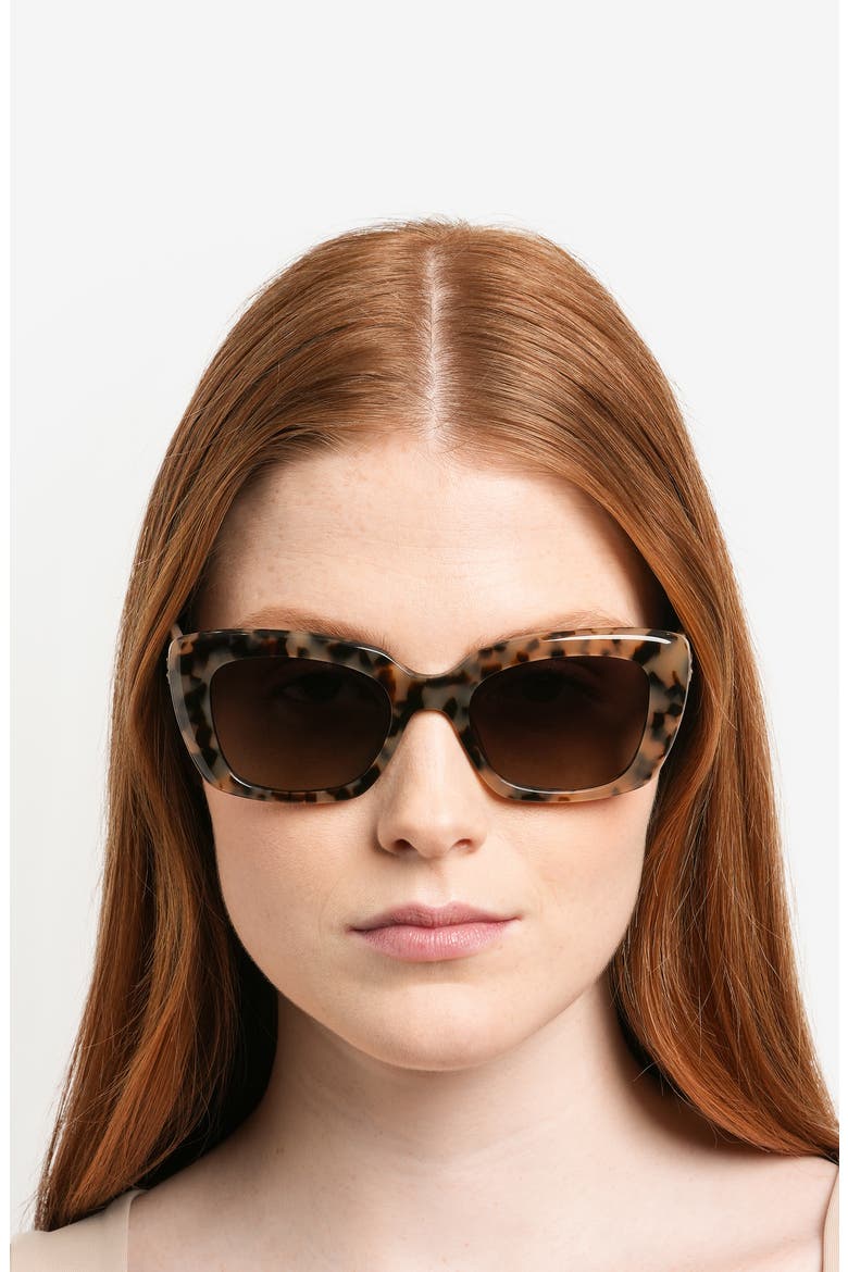 jenell 51mm gradient rectangular sunglasses, Alternate, color, HAVANA