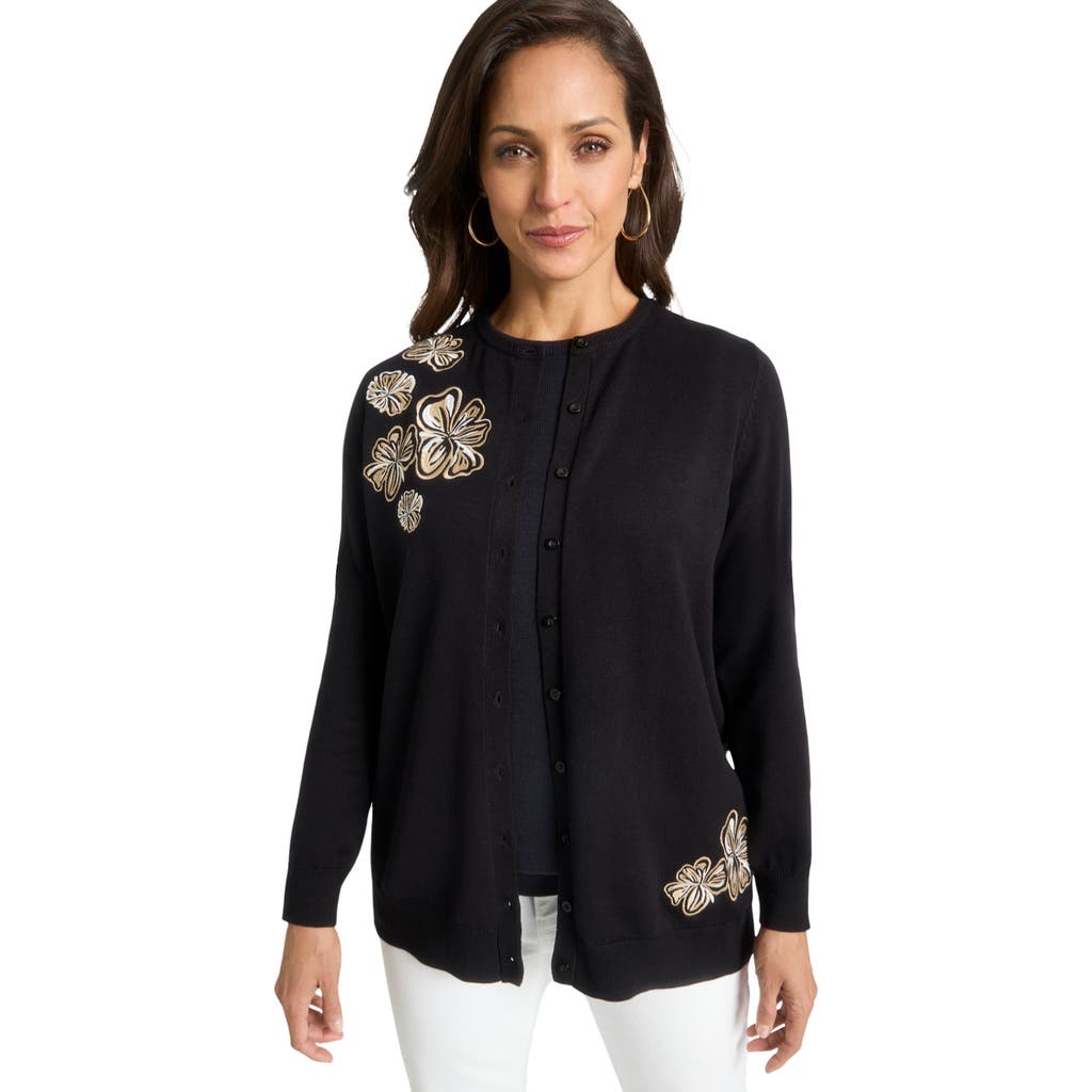 Jessica London Fine Gauge Cardigan In Black