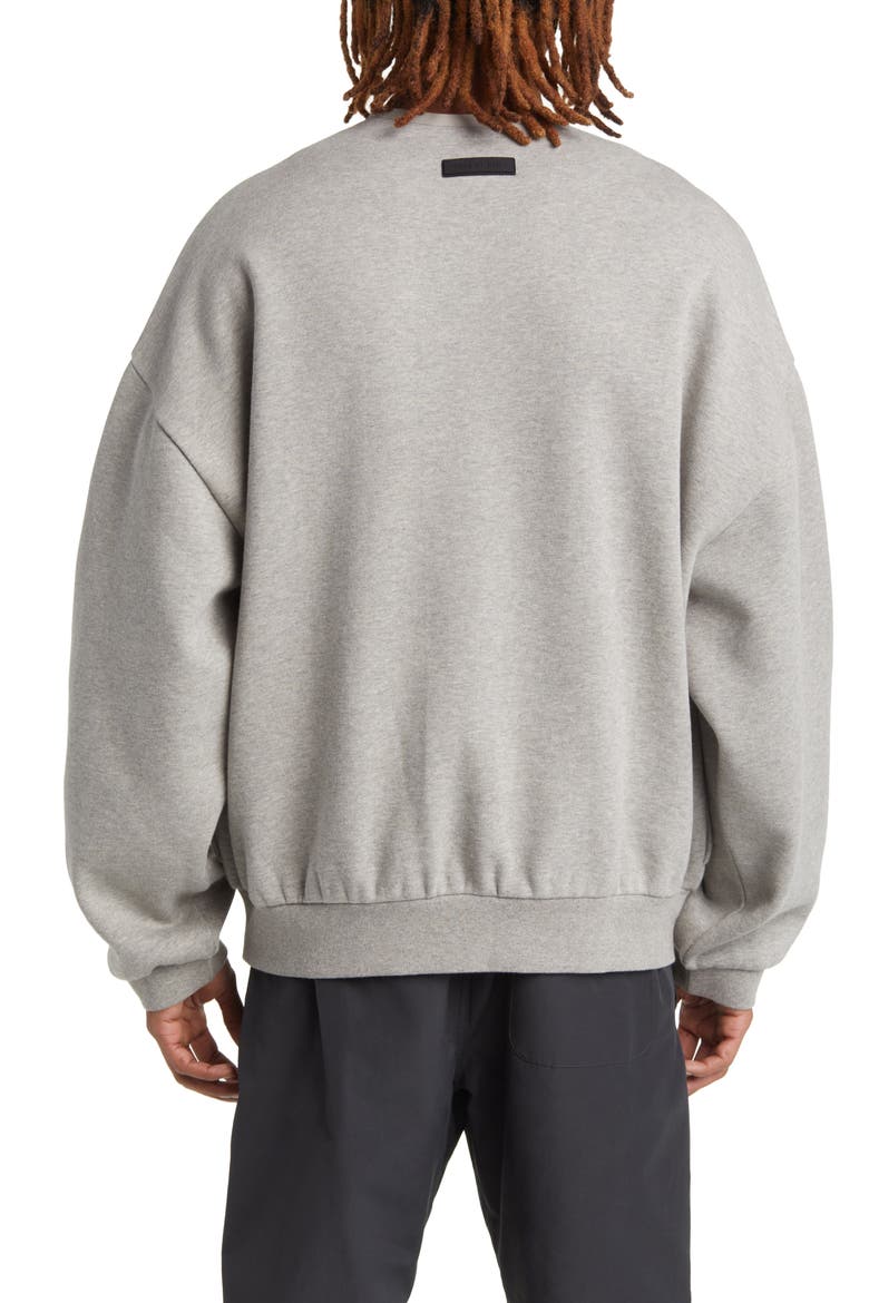 Crewneck Cotton Blend Sweatshirt, Alternate, color, DARK HEATHER OATMEAL