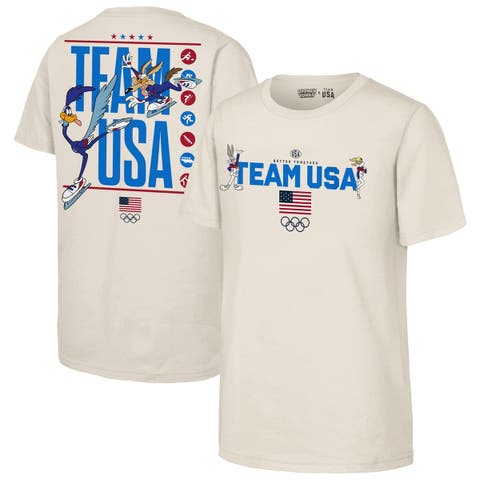 Youth Outerstuff  Cream Team USA x Looney Tunes Chased T-Shirt