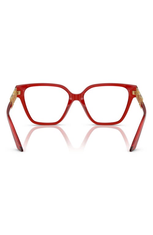 Versace 54mm Cat Eye Optical Glasses In Transparent Red