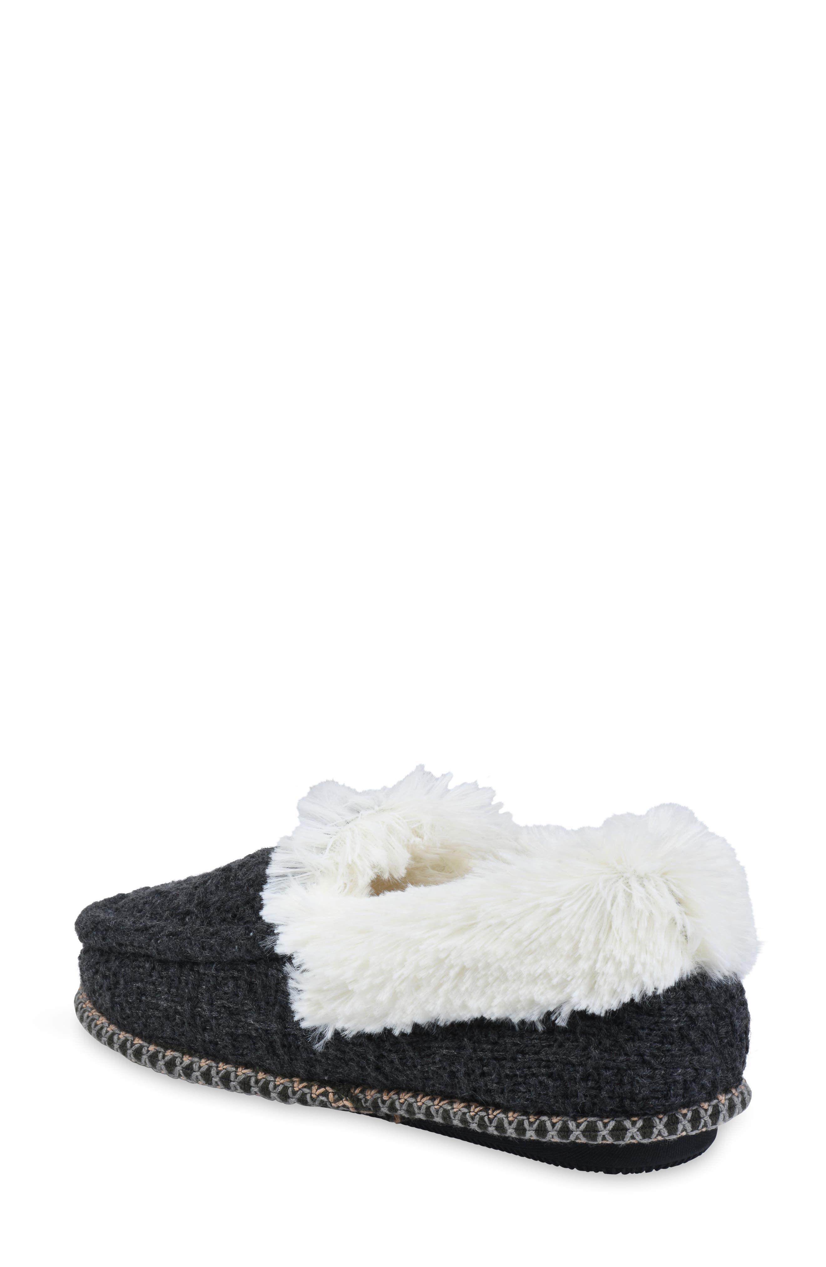 GAAHUU Textured Knit Faux Shearling Lined Slipper (Women) | Nordstromrack