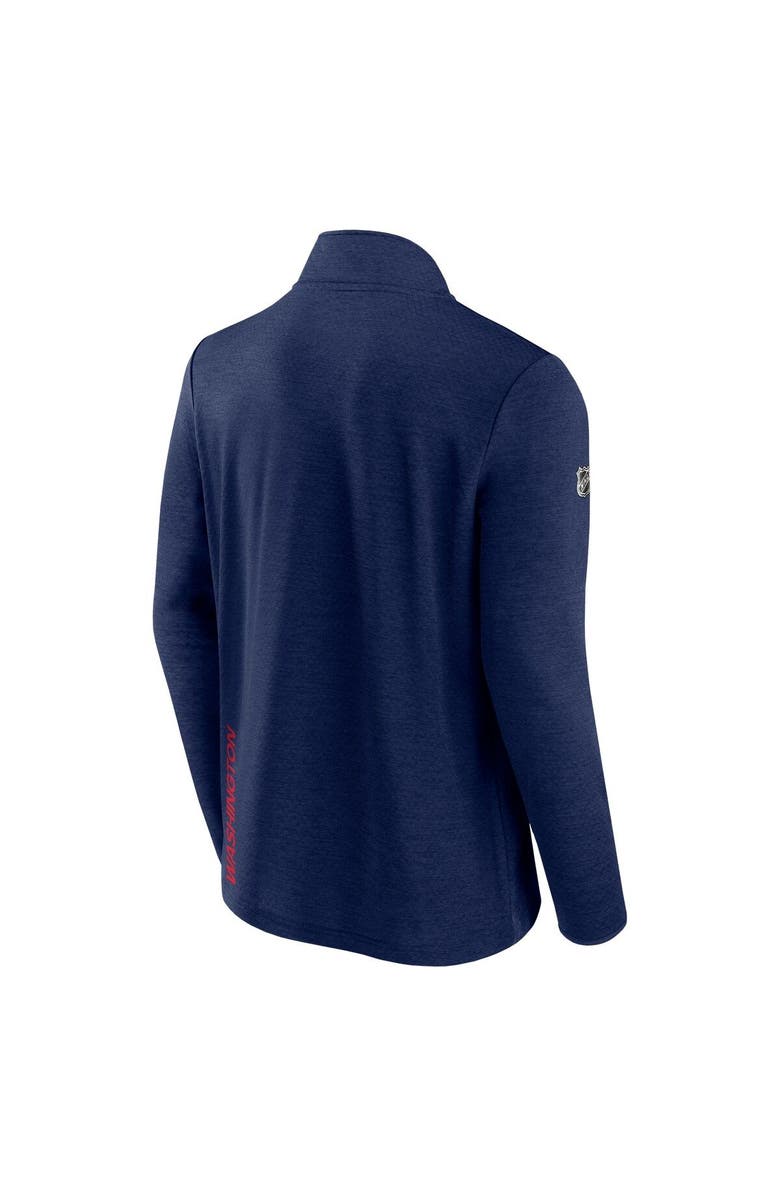 FANATICS Men's Fanatics Branded Heather Navy Washington Capitals Authentic Pro Rink Quarter-Zip Jacket, Alternate, color, 