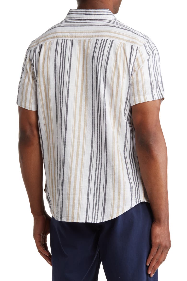 Mason Short Sleeve Workwear Button-Up Shirt, Alternate, color, NATURAL MULTI