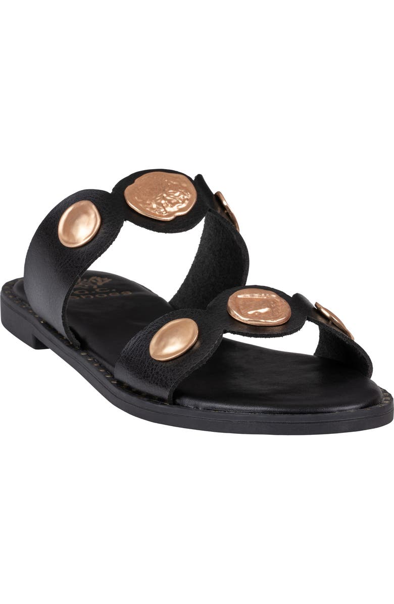 GOOD CHOICE NEW YORK Nolah Coin Slide Sandal, Main, color, Black