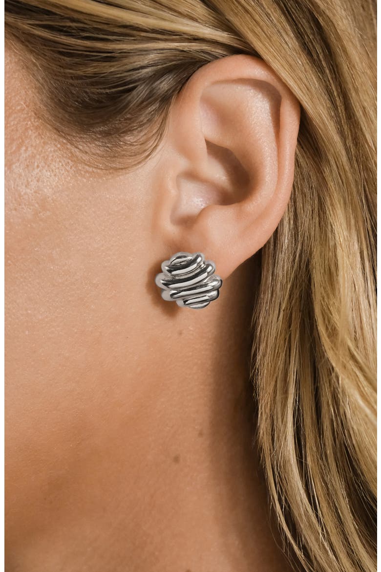 Rudy Textured Stud Earrings, Alternate, color, SILVER