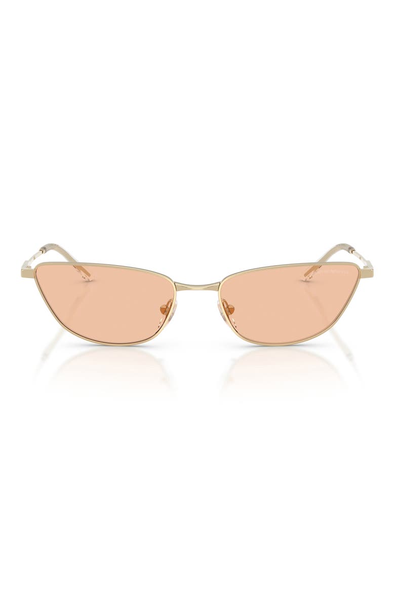 55mm Cat Eye Sunglasses, Main, color, SHINY PALE GOLD / BROWN