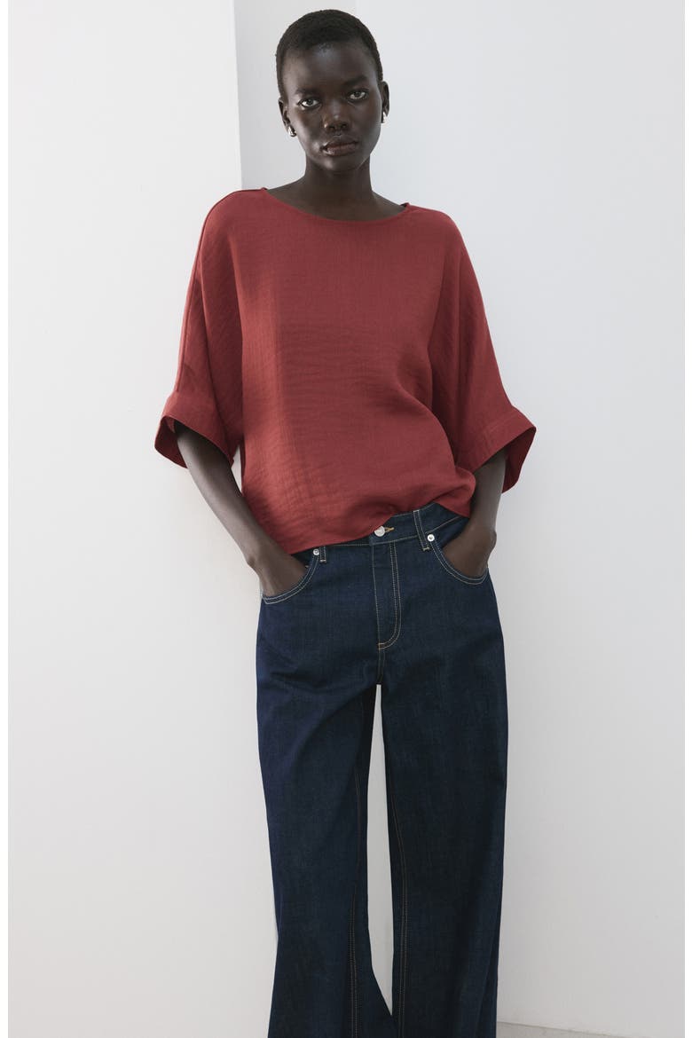 Dolman Sleeve Top, Alternate, color, RED