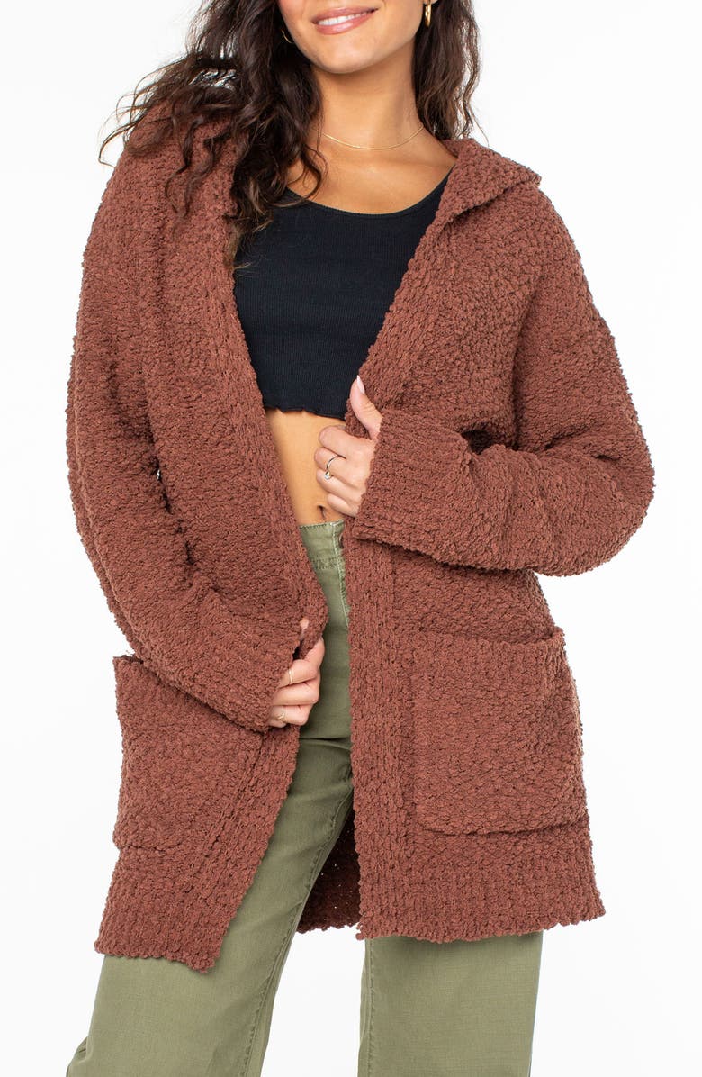 Roxy Weekend Retreat Bouclé Cardigan, Main, color, Russet
