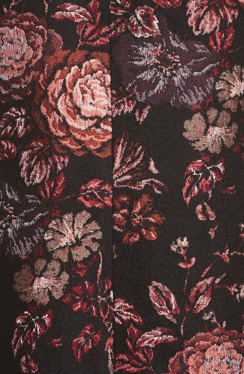 Smythe Floral Jacquard Peaked Lapel Coat, Alternate, color,