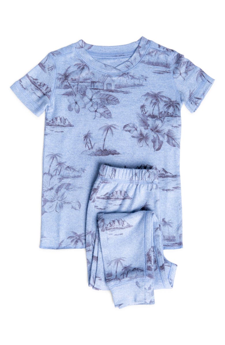 PJ Salvage Kids' Island Print Fitted Two-Piece Pajamas, Main, color, 