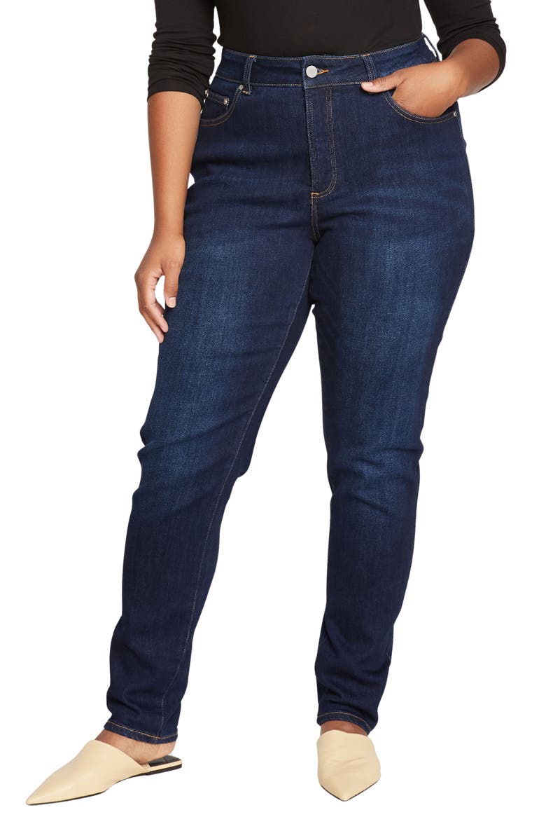 Universal Standard Joni Curve High Waist Slim Jeans, Main, color, Midnight Blue