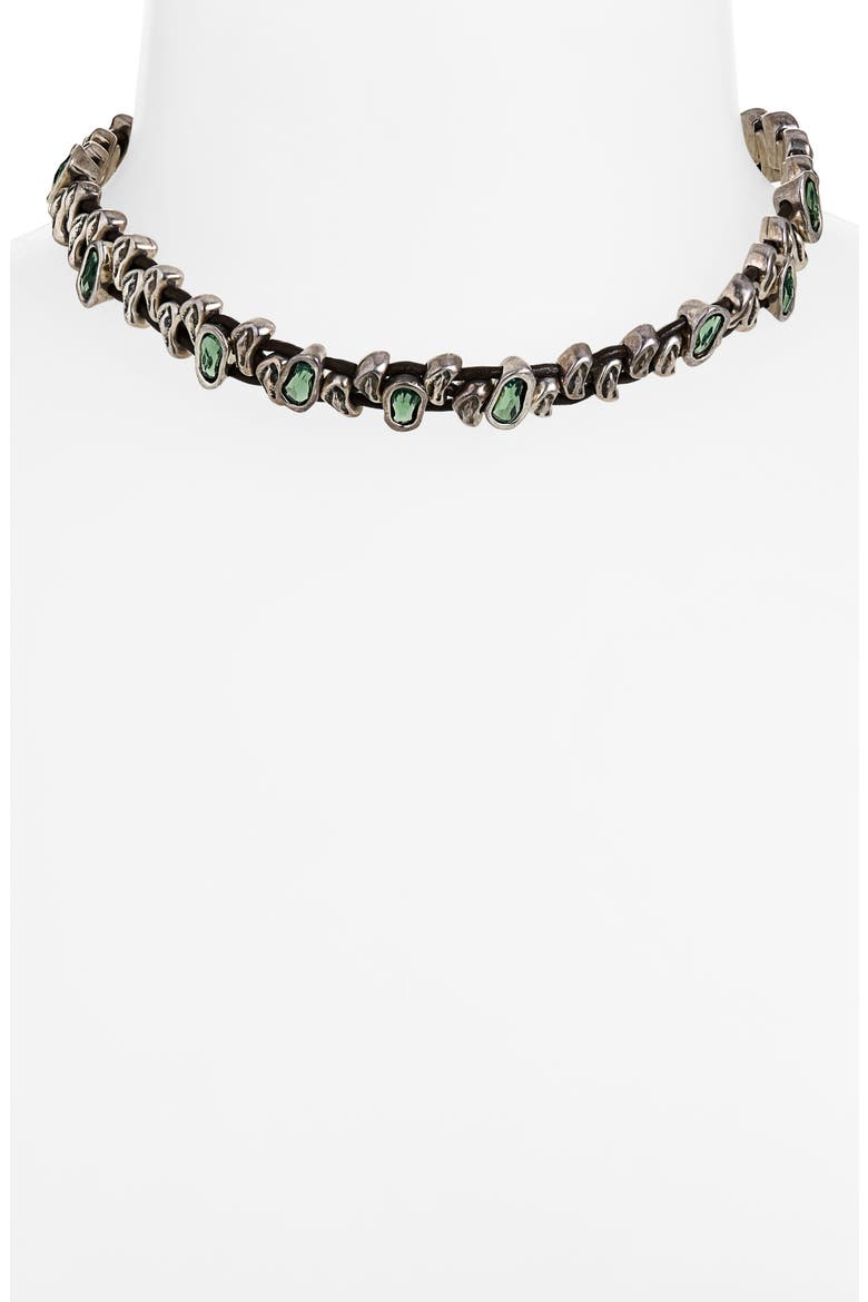 Sweet Danger Silvertone Crystal Necklace, Alternate, color, GREEN