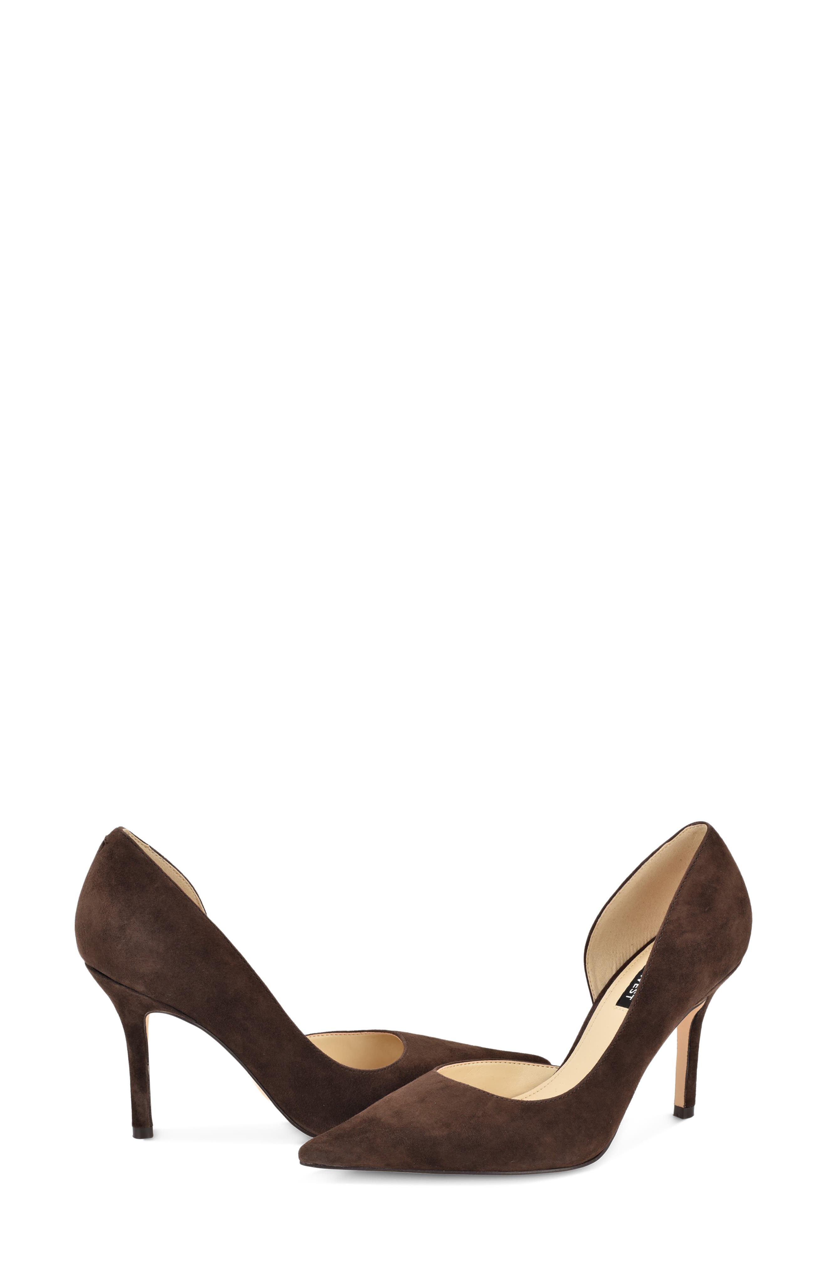 Grezza Pointed Toe Half d'Orsay Pump, Alternate, color, DBR01